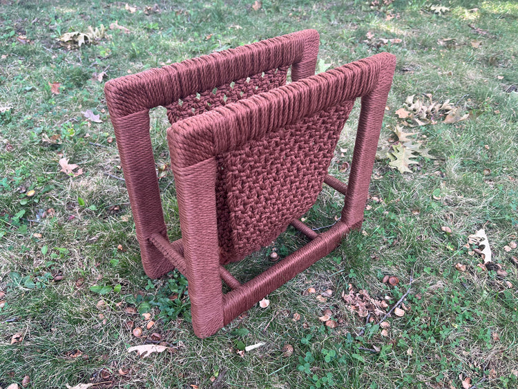 1970s Macrame Magazine Rack