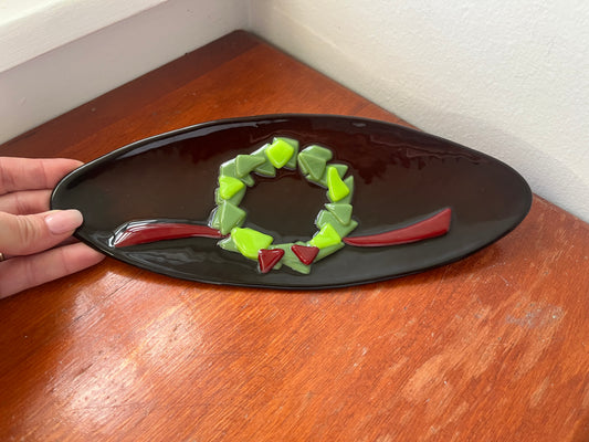 Art Glass Wreath Plate