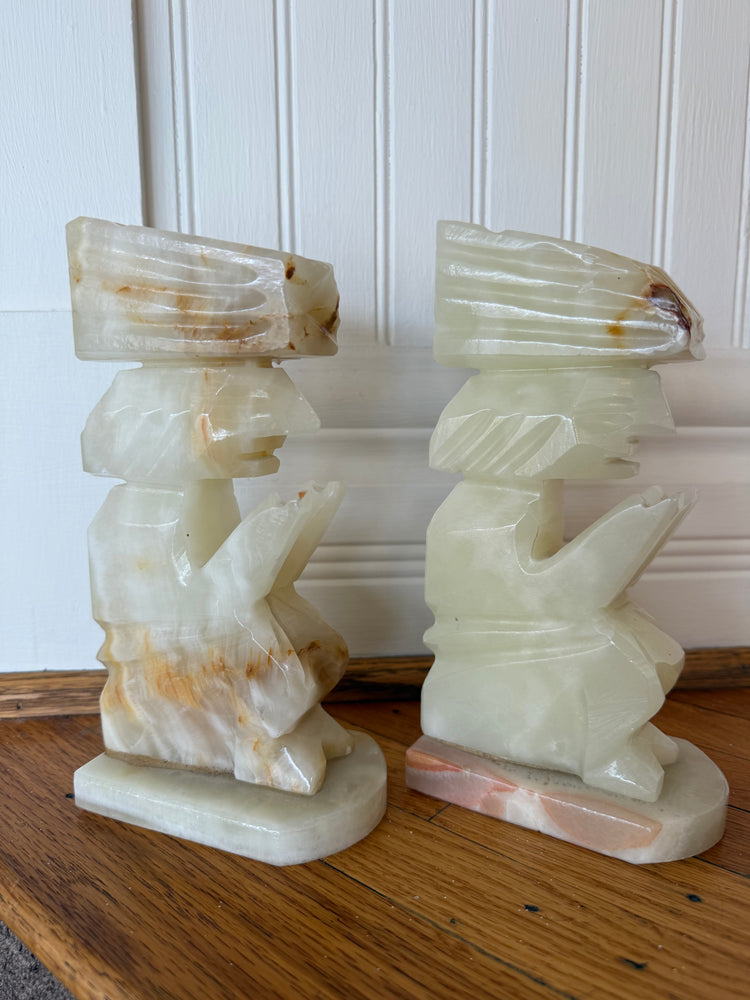 Alabaster Bookends