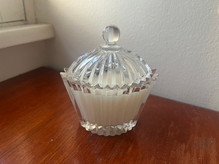 Cinnamon Ribbed Glass Candle