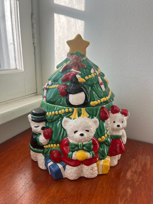 Vintage Christmas Cookie Jar