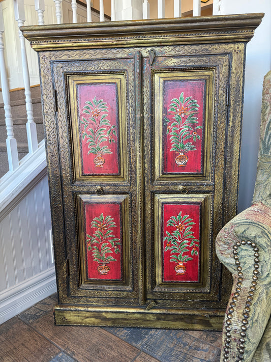 Red Handpainted Cabinet