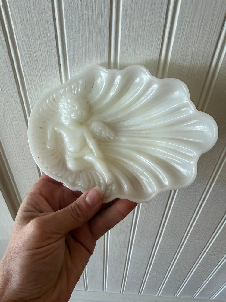Milk Glass Avon Cherub Dish