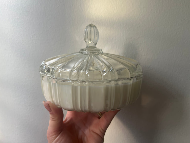 Glass Lidded Evergreen Apple Candle