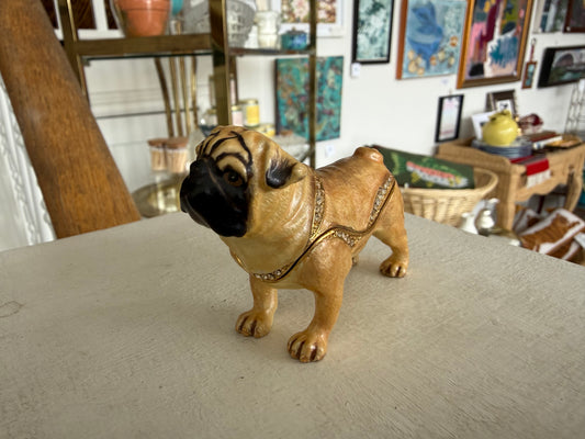 Dept 56 Bejeweled Pug Trinket Box
