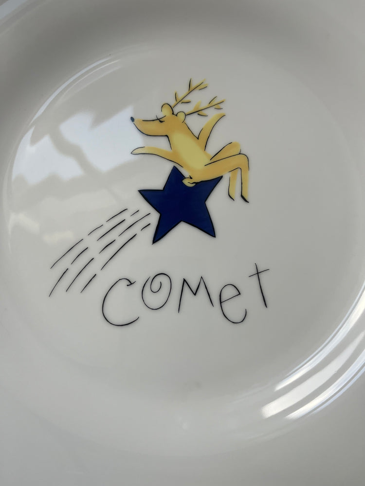 Set of 4 Pottery Barn Reindeer Plates