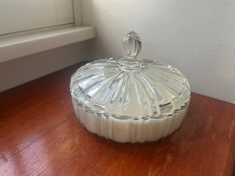 Glass Lidded Evergreen Apple Candle