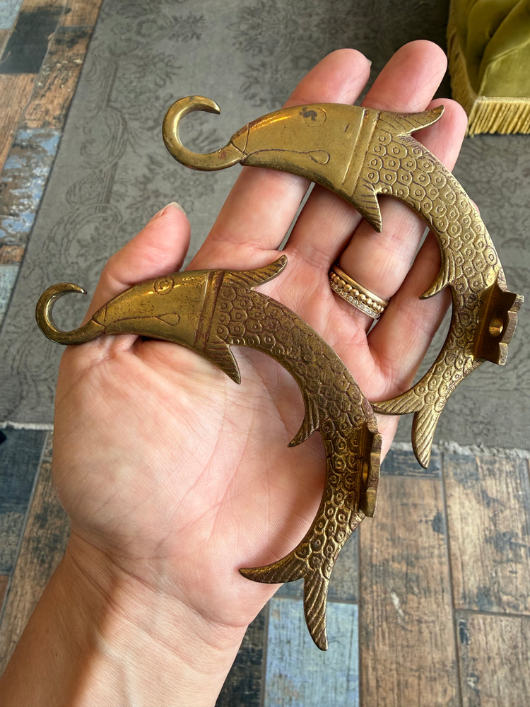 Pair of Brass Fish Hooks
