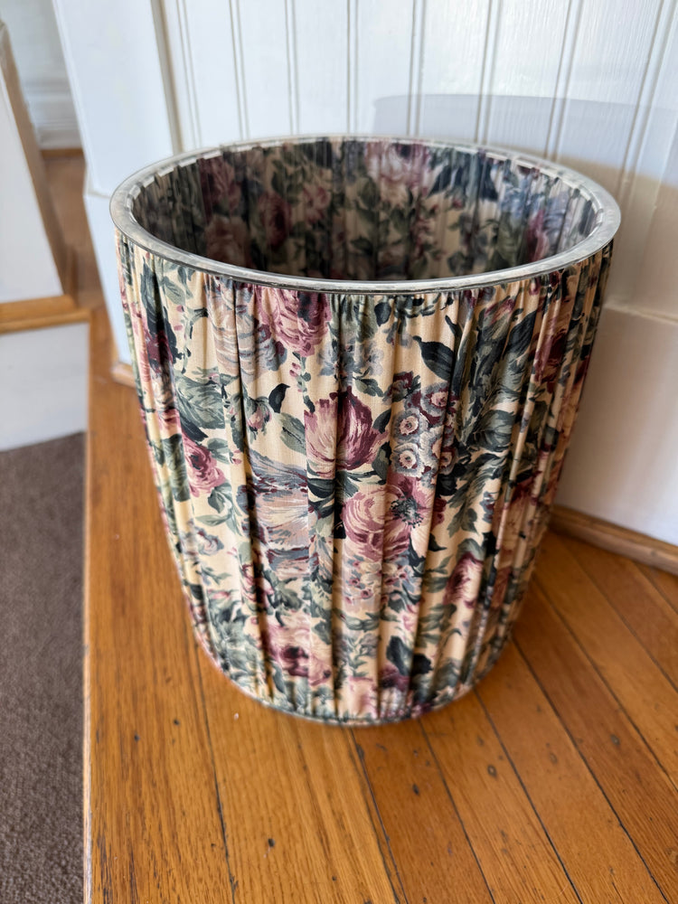 80s/90s floral chintz wastebasket