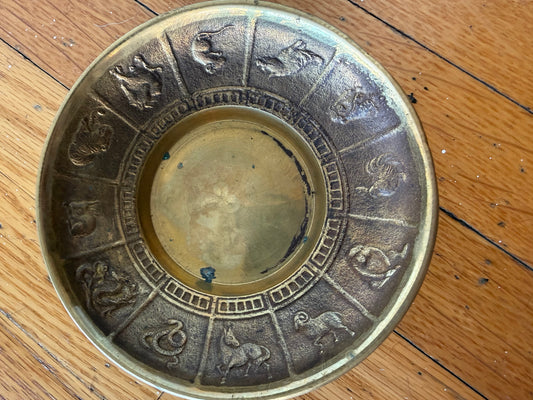 Small Brass Zodiac Dish