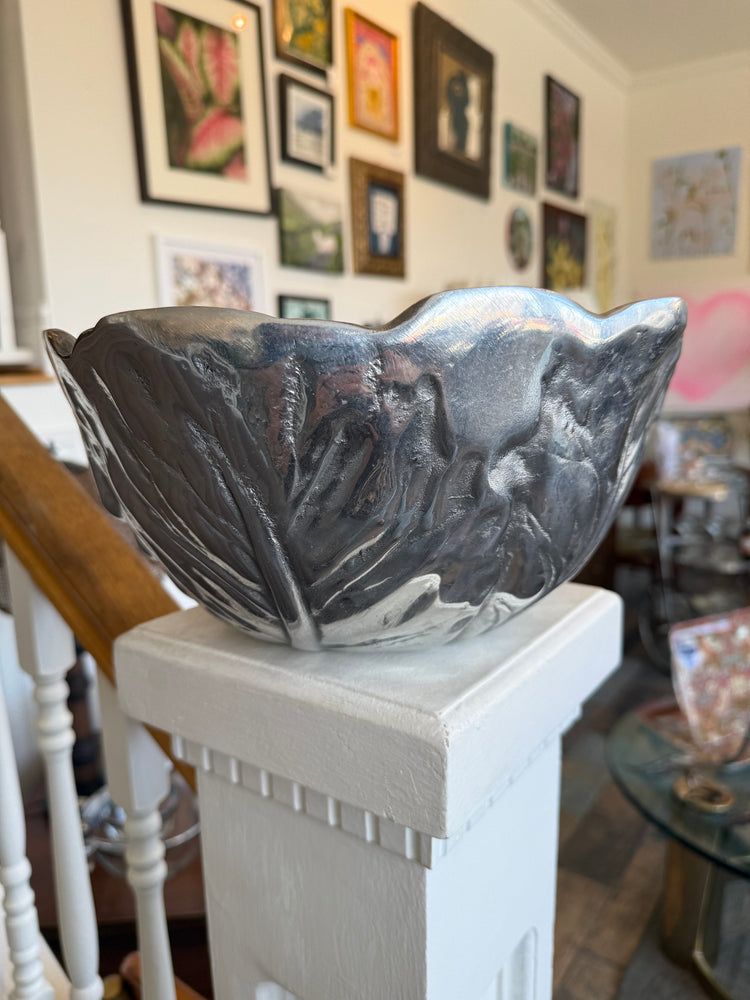 Pewter Cabbageware Serving Bowl