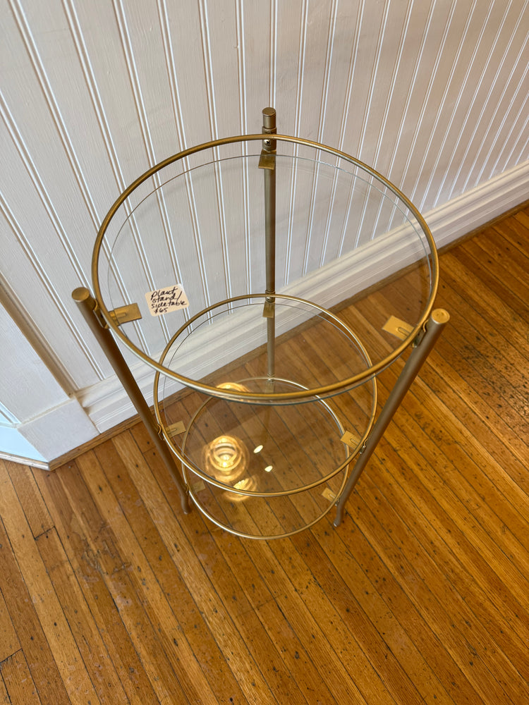 Brass & Glass Plant Stand