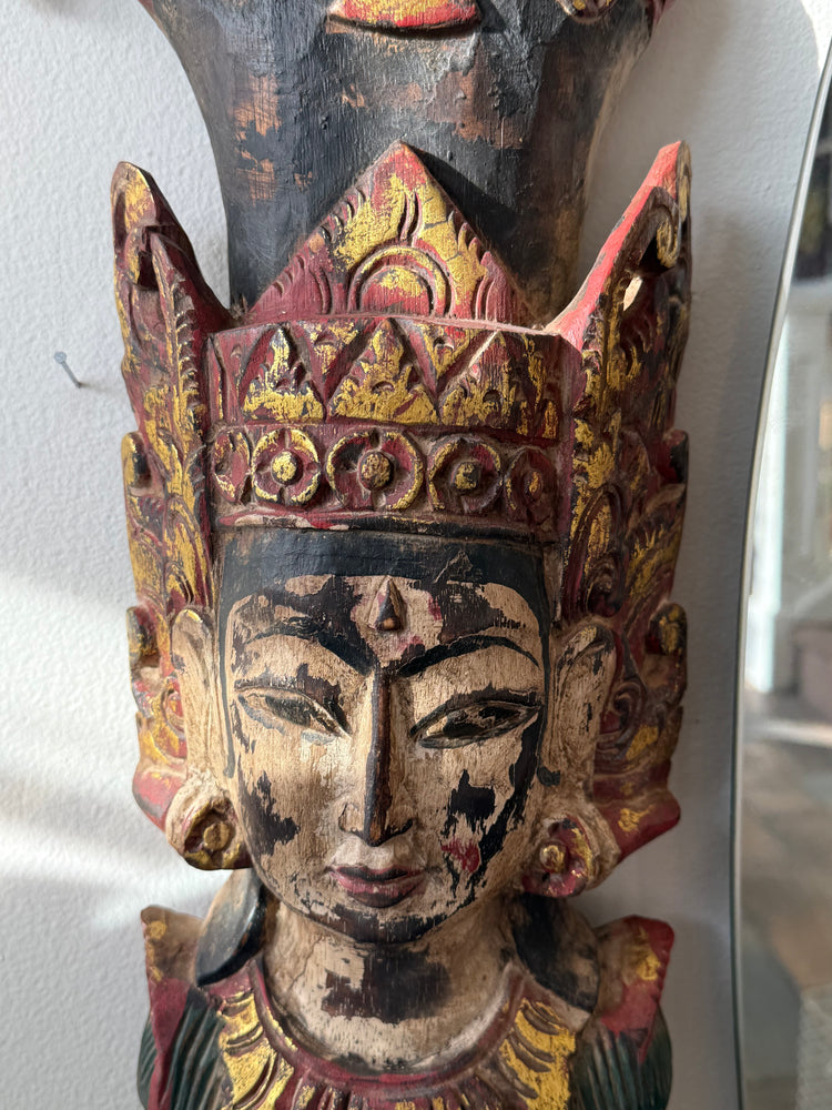 Hand-Carved Buddhist Angel Figure