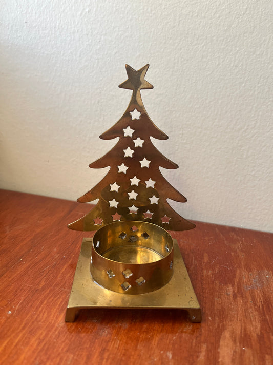 Brass Christmas Tree Candleholder