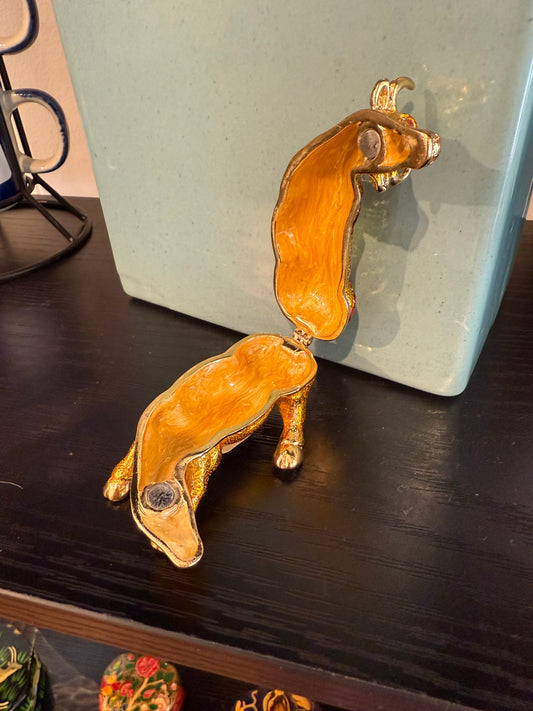 Jeweled Bull Trinket Box