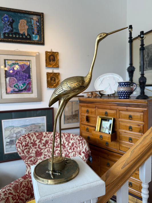 Large Brass Crane