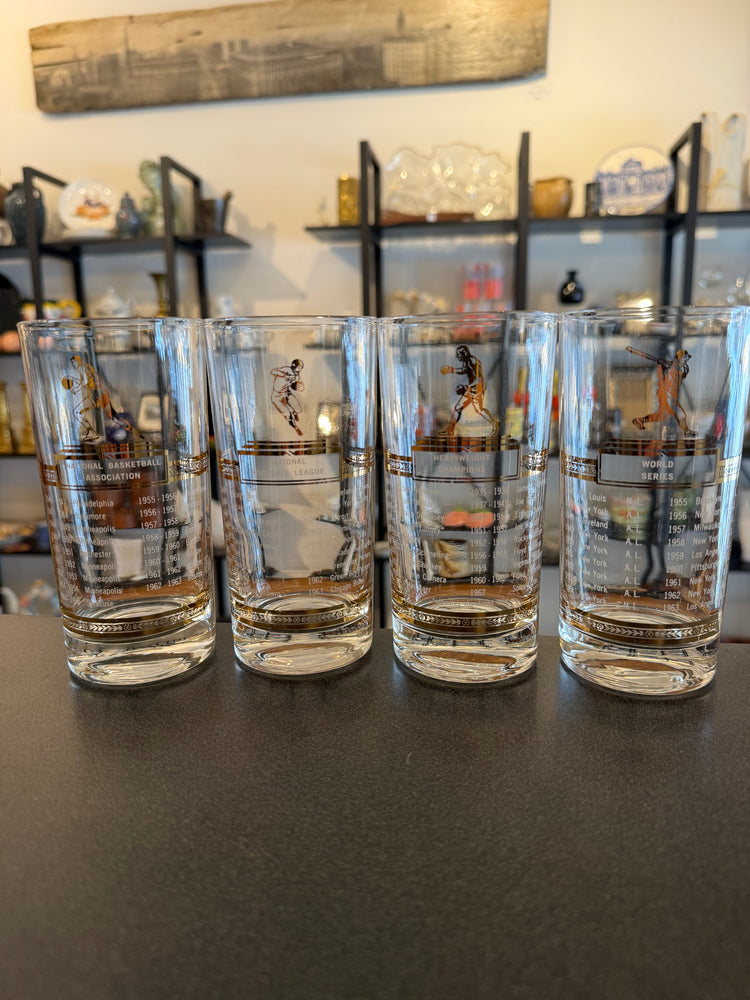 Set of 4 Sports League Glasses