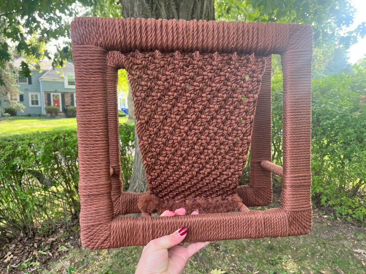 1970s Macrame Magazine Rack