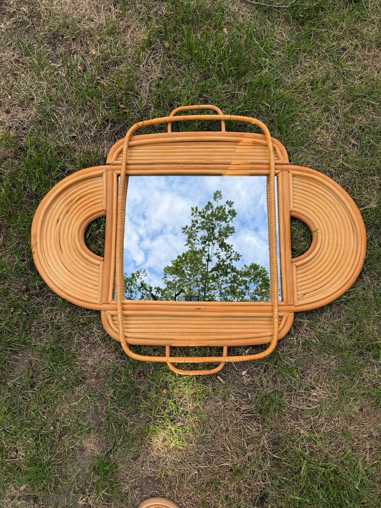 Rattan and Bamboo Mirror