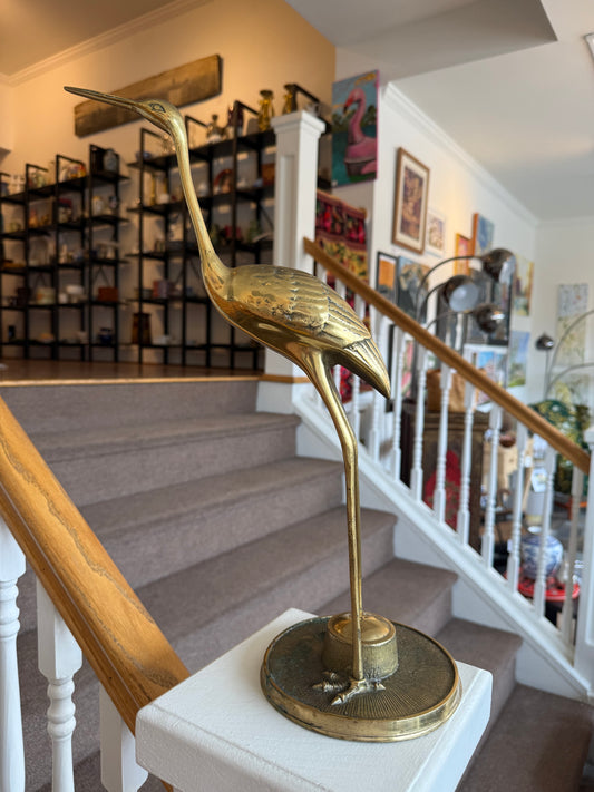 Large Brass Crane