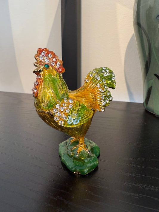 Jeweled Chicken Trinket Box (3)