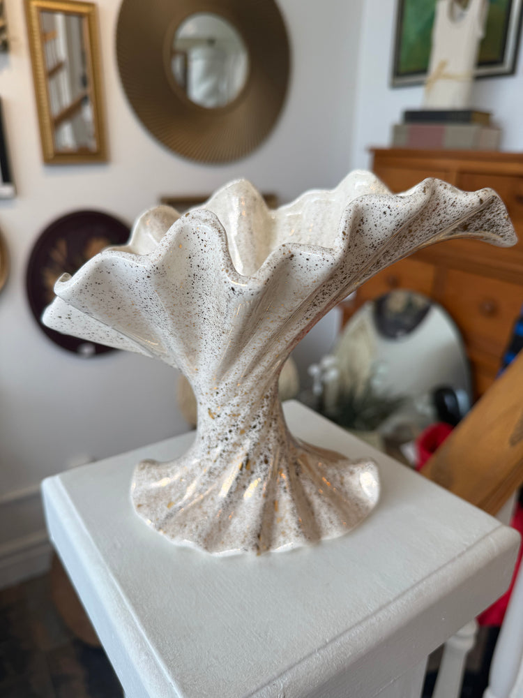 Ruffled Ceramic Vase