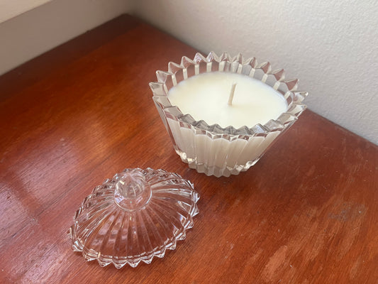 Cinnamon Ribbed Glass Candle