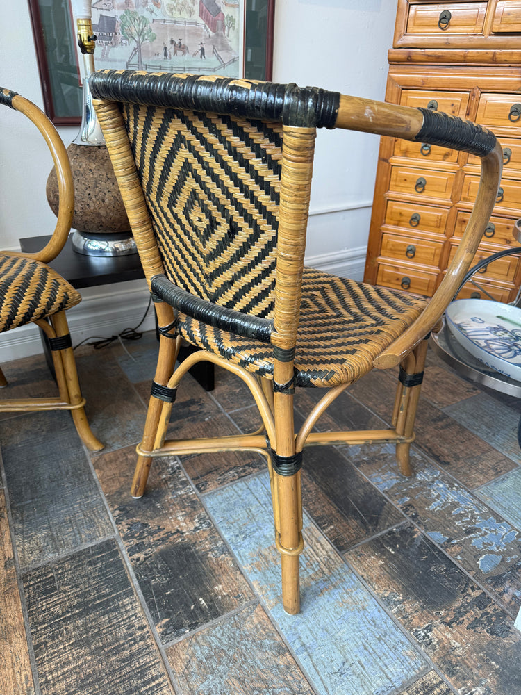 Pair Rattan Armchairs
