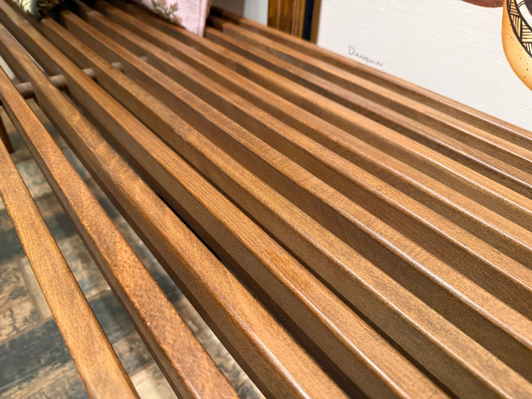 Midcentury Slat Bench