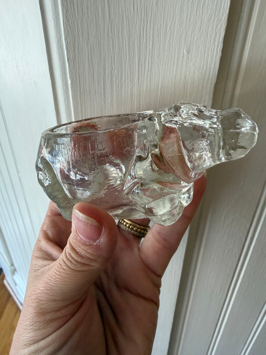 Glass Hippo Ashtray