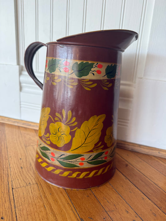 Handpainted Metal Pitcher