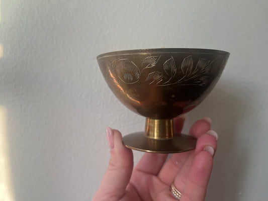 Etched Brass Goblet Cinnamon Candle