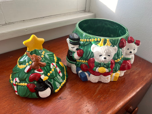 Vintage Christmas Cookie Jar