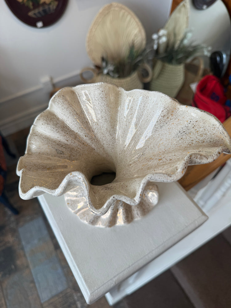 Ruffled Ceramic Vase