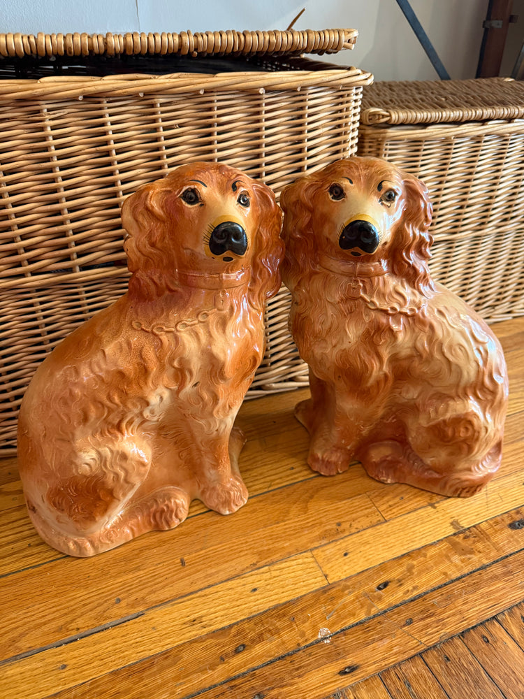 Pair Large Staffordshire Dogs