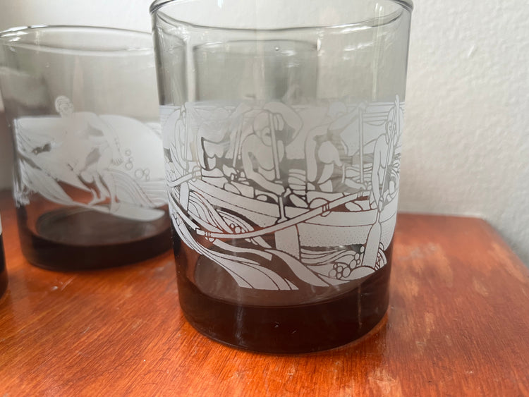 Set of 4 McDonald’s Hawaiian Glasses