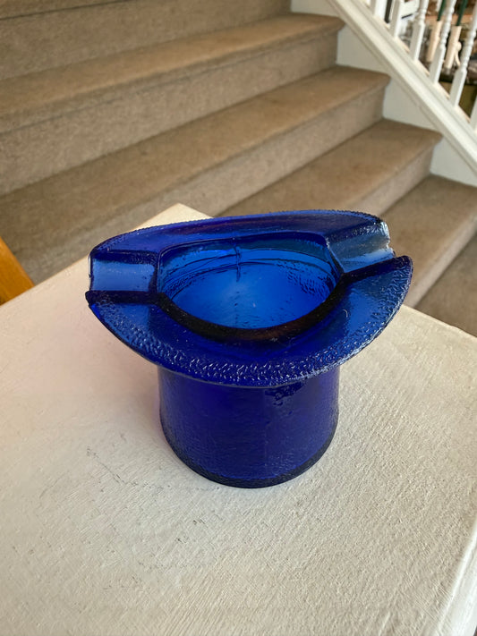 Cobalt Glass Tophat Ashtray