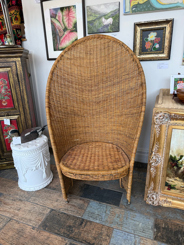 Hooded Wicker Chair