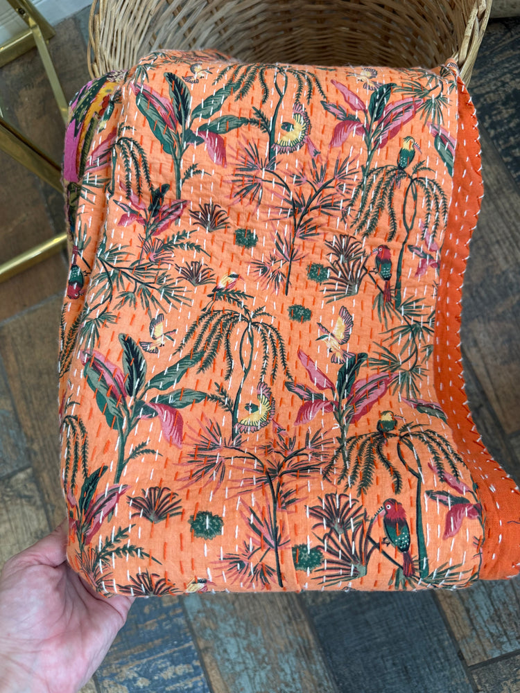 Kantha Quilt- Orange