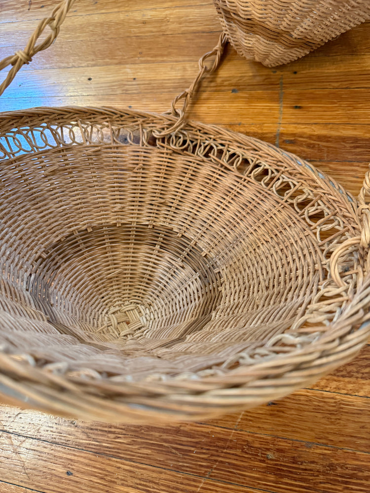 Hanging 3 tier wicker basket