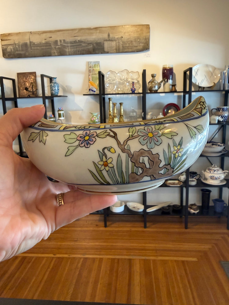 Nippon Hand-Painted Canoe-shaped Bowl