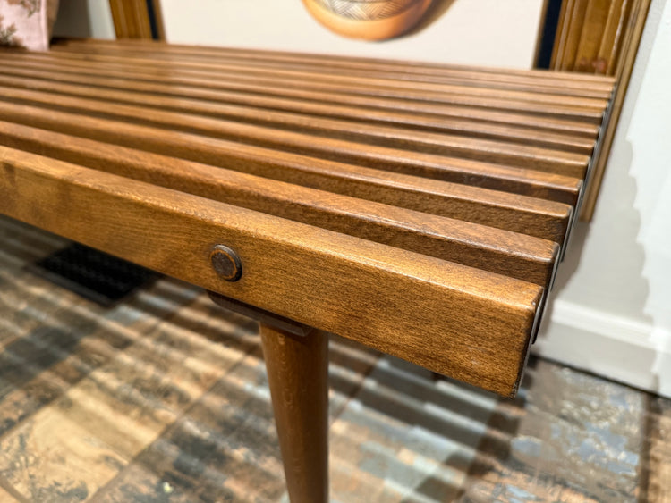 Midcentury Slat Bench