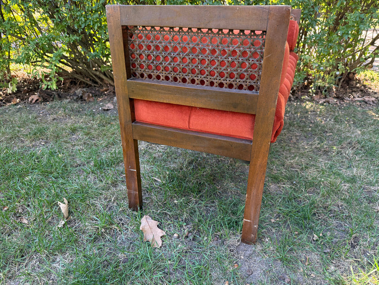 Midcentury rattan bench