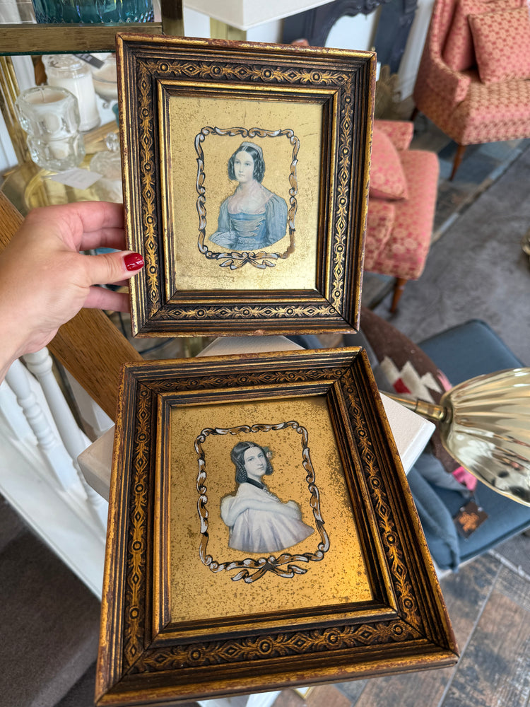 Pair of Framed Ornate Portraits