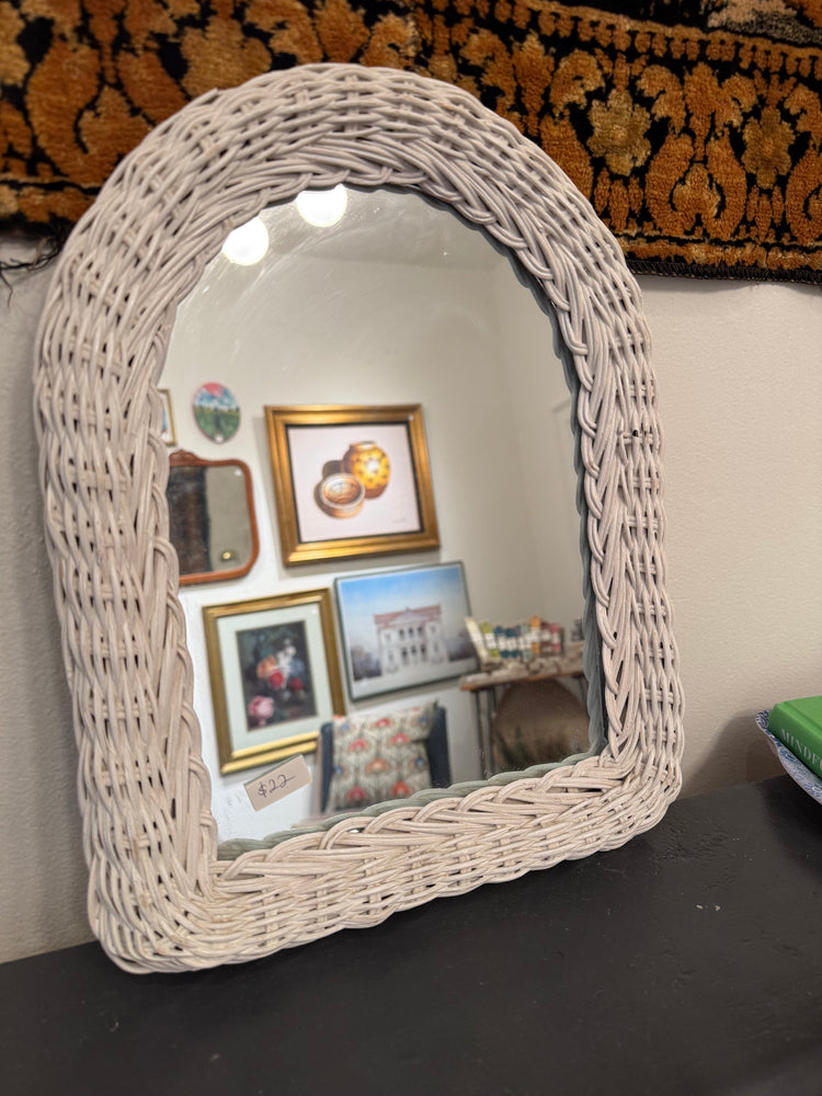 White Wicker Mirror