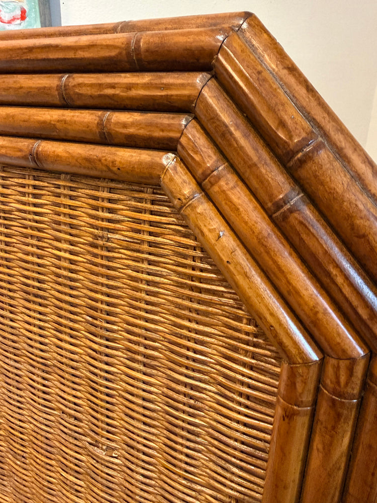 1970s Faux Bamboo & Wicker Headboard