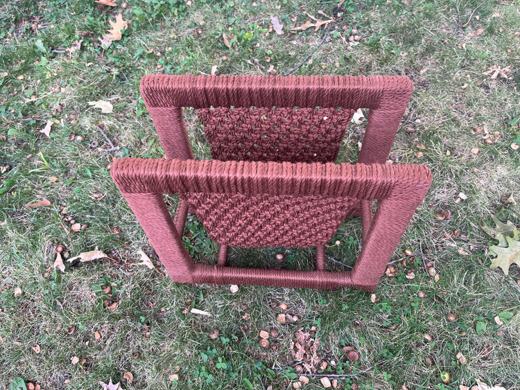 1970s Macrame Magazine Rack