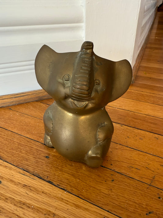 Brass Elephant Bank