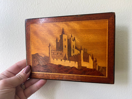 Wooden Inlaid Castle Artwork