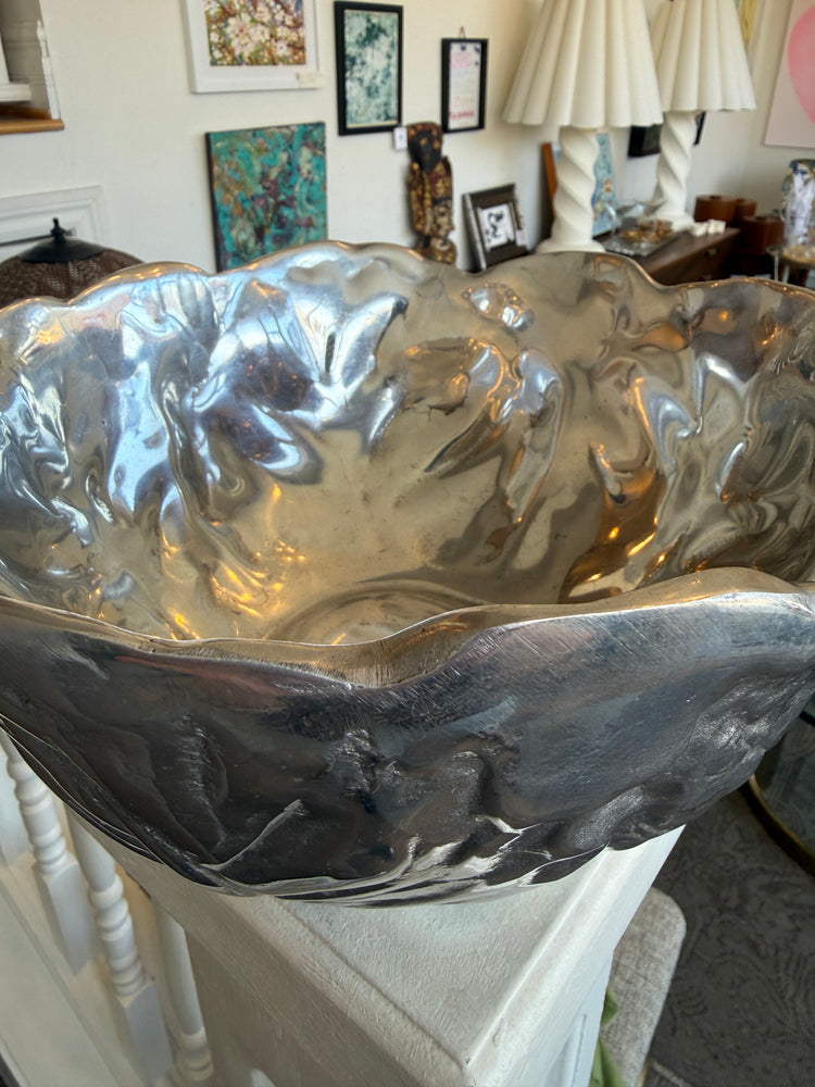 Pewter Cabbageware Serving Bowl